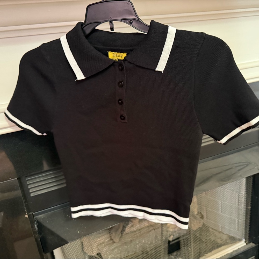 NWT Daisy Cropped Polo Sweater